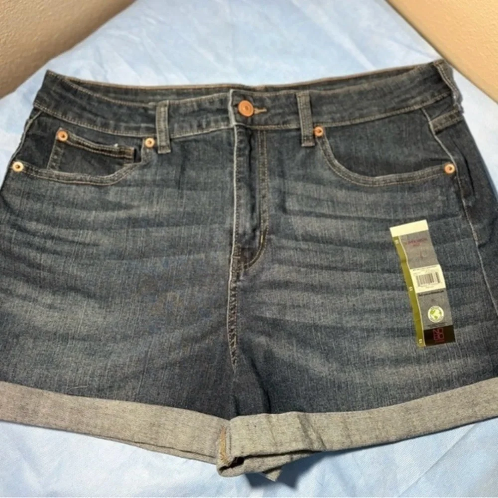 No Boundaries Dark and Light Blue Denim Shorts